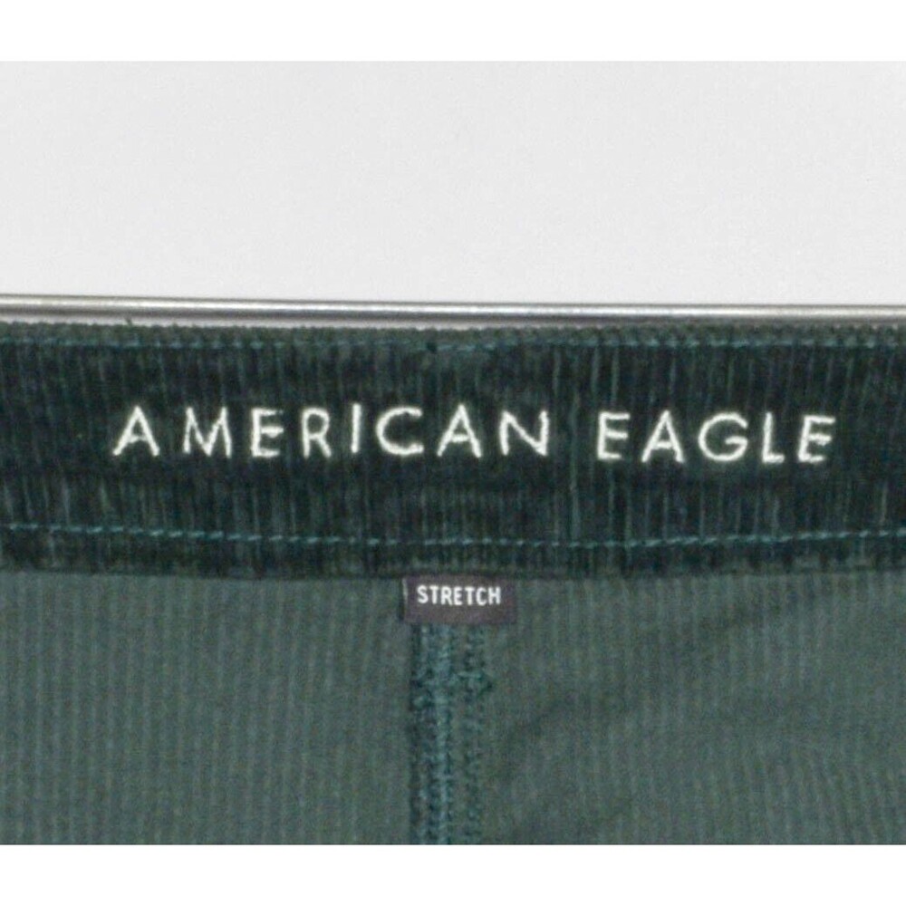 American Eagle 6825 Super Hi Rise A Line Green Corduroy Button Front Skirt Sz 00 - Picture 3 of 4